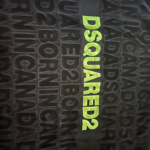 Dsquared2 Black & Fluorescent Logo Beach Towel