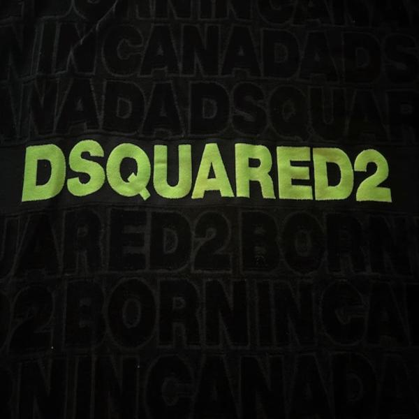 Dsquared2 Black & Fluorescent Logo Beach Towel