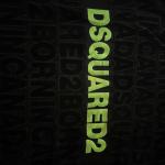 Dsquared2 Black & Fluorescent Logo Beach Towel