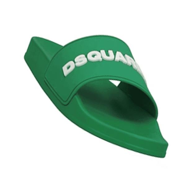 Dsquared2  white-coloured 3D "DSQUARED2" green  Slider