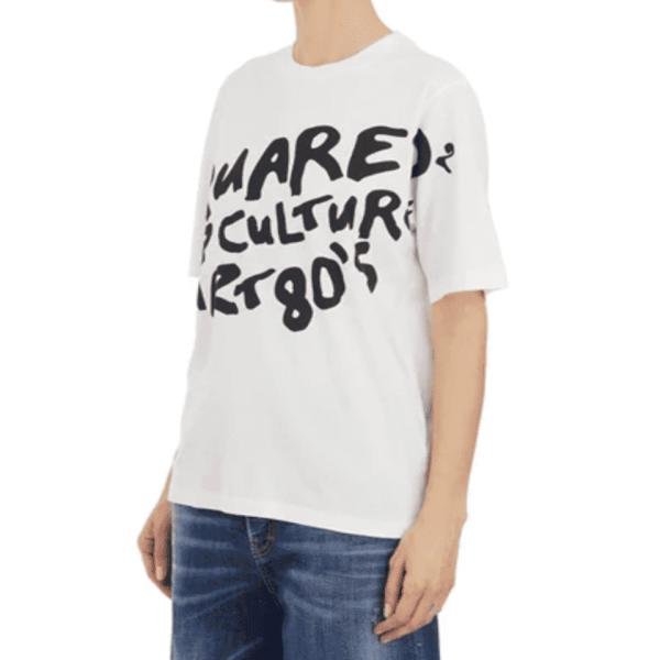 Dsquared2  white Pop 80's Loose Fit T-Shirt