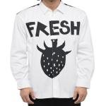 Comme Des Garçons Shirt  strawberry graphic-print shirt