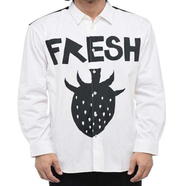 Comme Des Garçons Shirt  strawberry graphic-print shirt