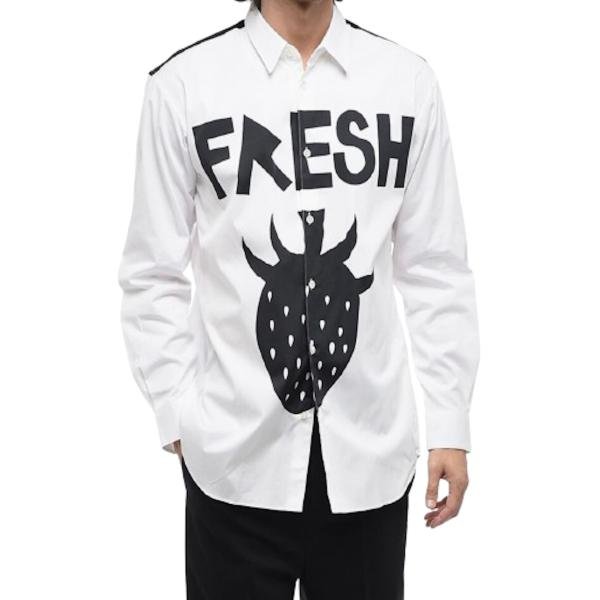 Comme Des Garçons Shirt  strawberry graphic-print shirt