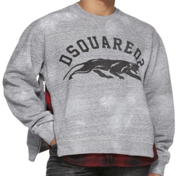 Dsquared2 Grey Layered Logo Sweatshirt