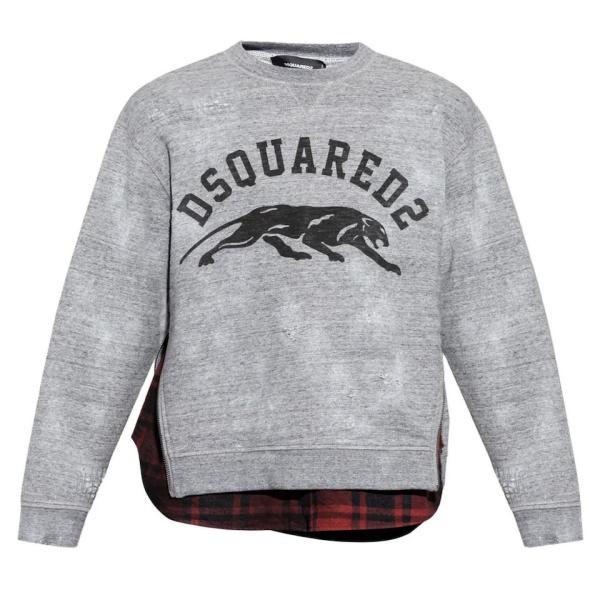 Dsquared2 Grey Layered Logo Sweatshirt