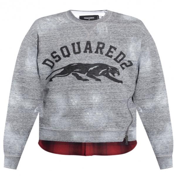 Dsquared2 Grey Layered Logo Sweatshirt