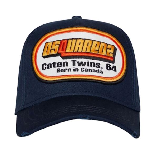 DSQUARED2 'Dsquared2 Caten Twins. 64' embroidered Blue Baseball Cap