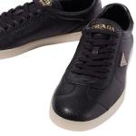 Prada Lane black calf leather low-top sneakers