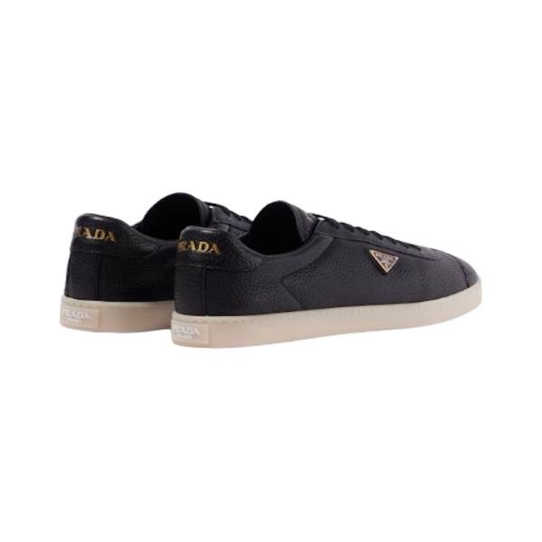 Prada Lane black calf leather low-top sneakers